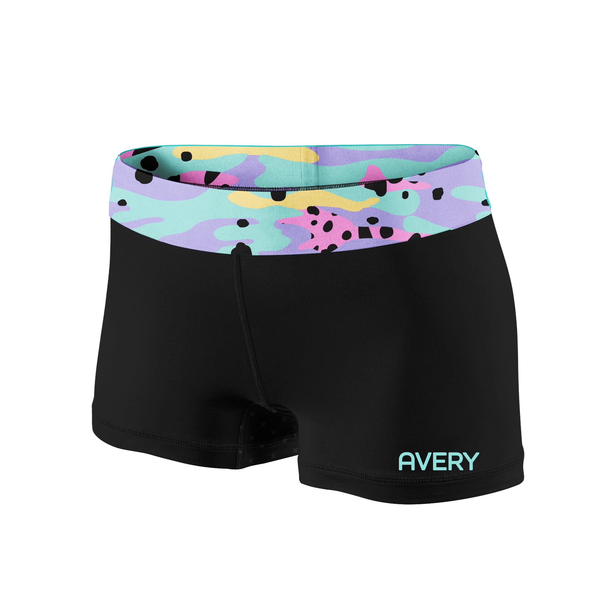 Practice Wear - Colourful Camo Shorty Shorts PERSONALIZED