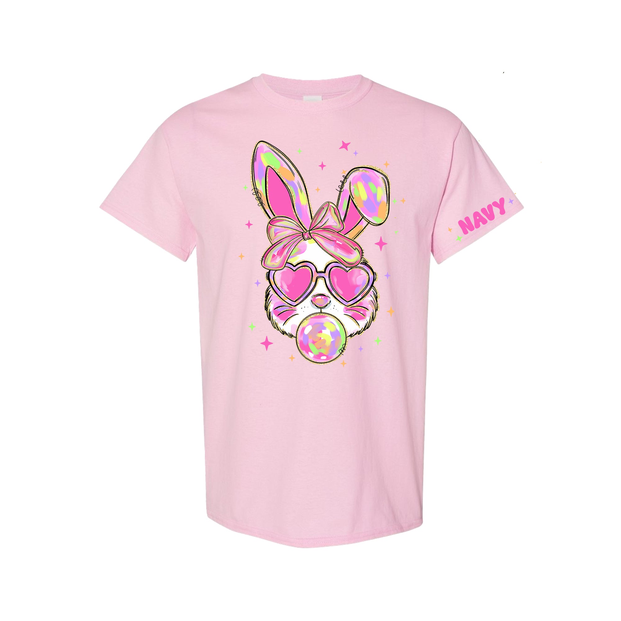 Easter '25 - Personalized Shirt - GLITTER Colourful Bunny