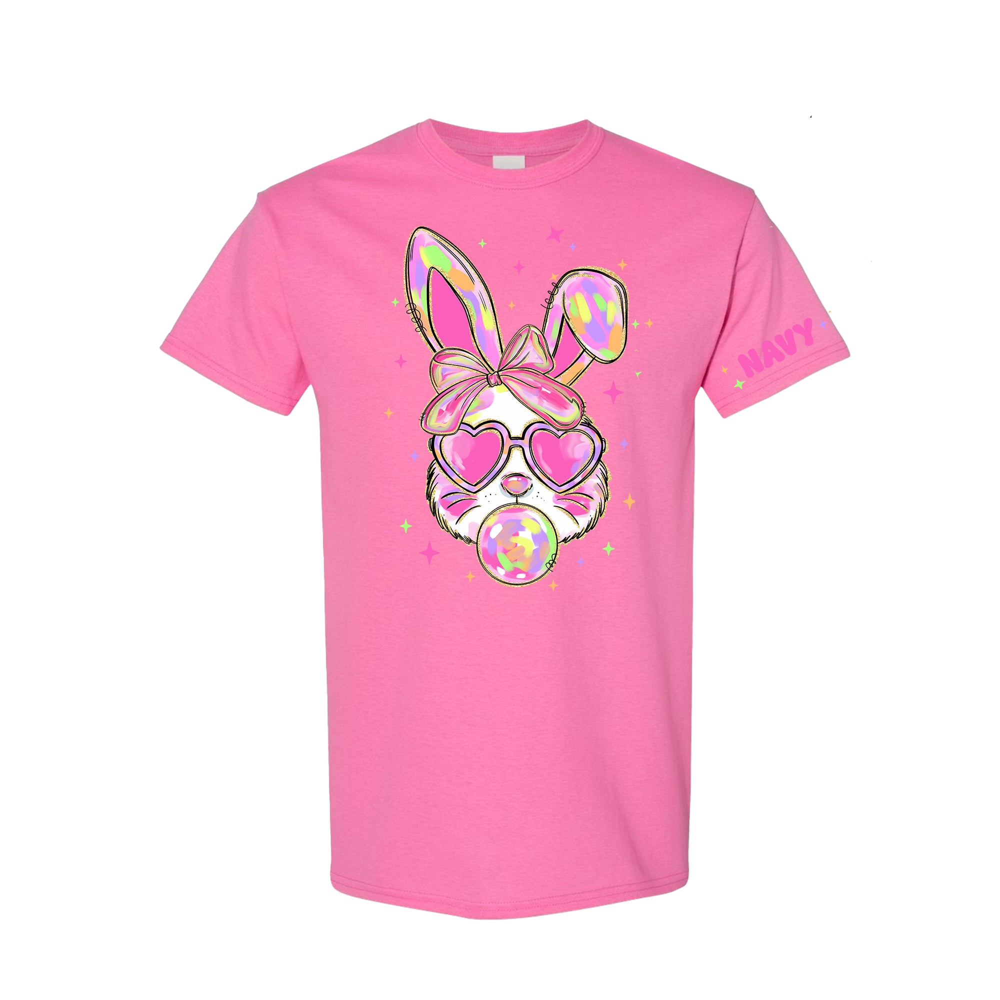 Easter '25 - Personalized Shirt - GLITTER Colourful Bunny