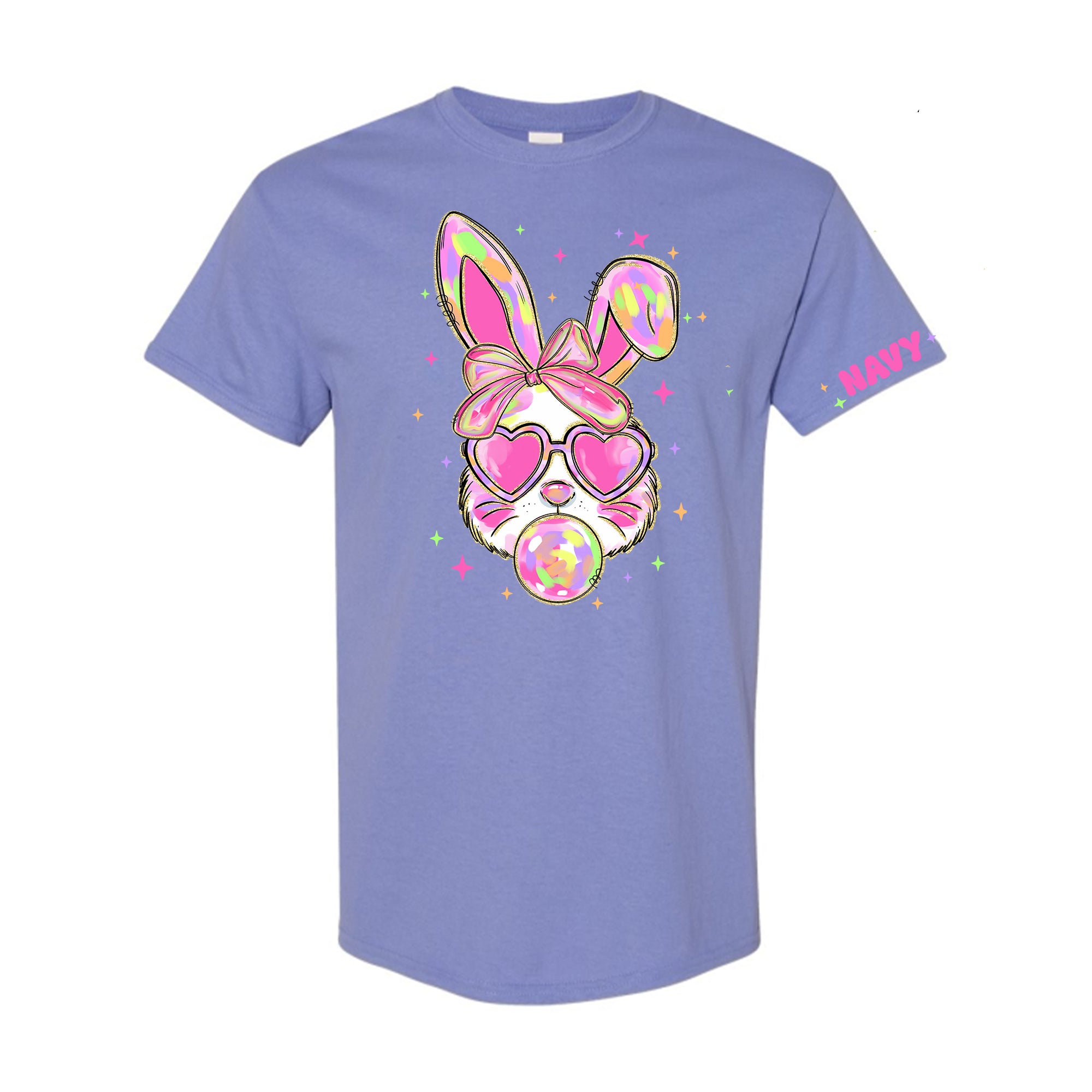 Easter '25 - Personalized Shirt - GLITTER Colourful Bunny