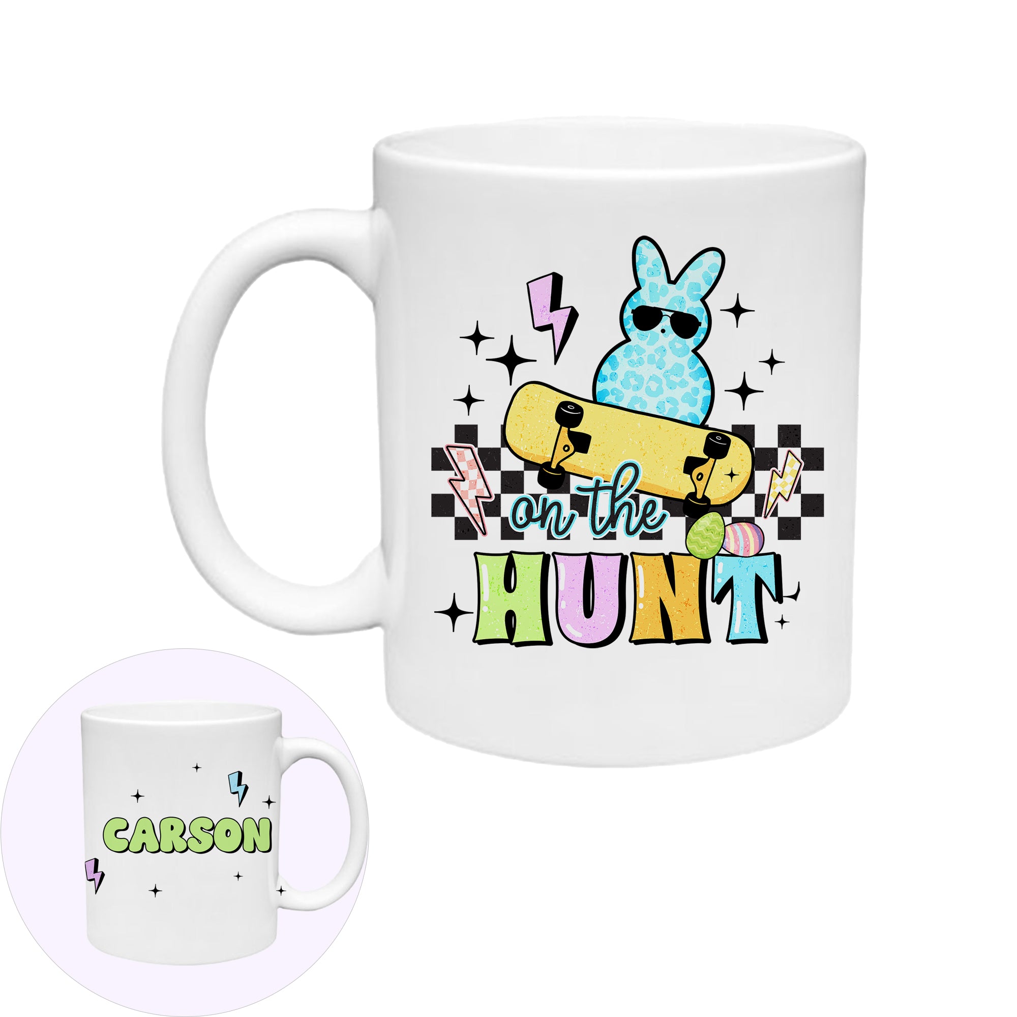 Easter '25 - Personalized Plastic Kids Mug (11 oz) - On the Hunt