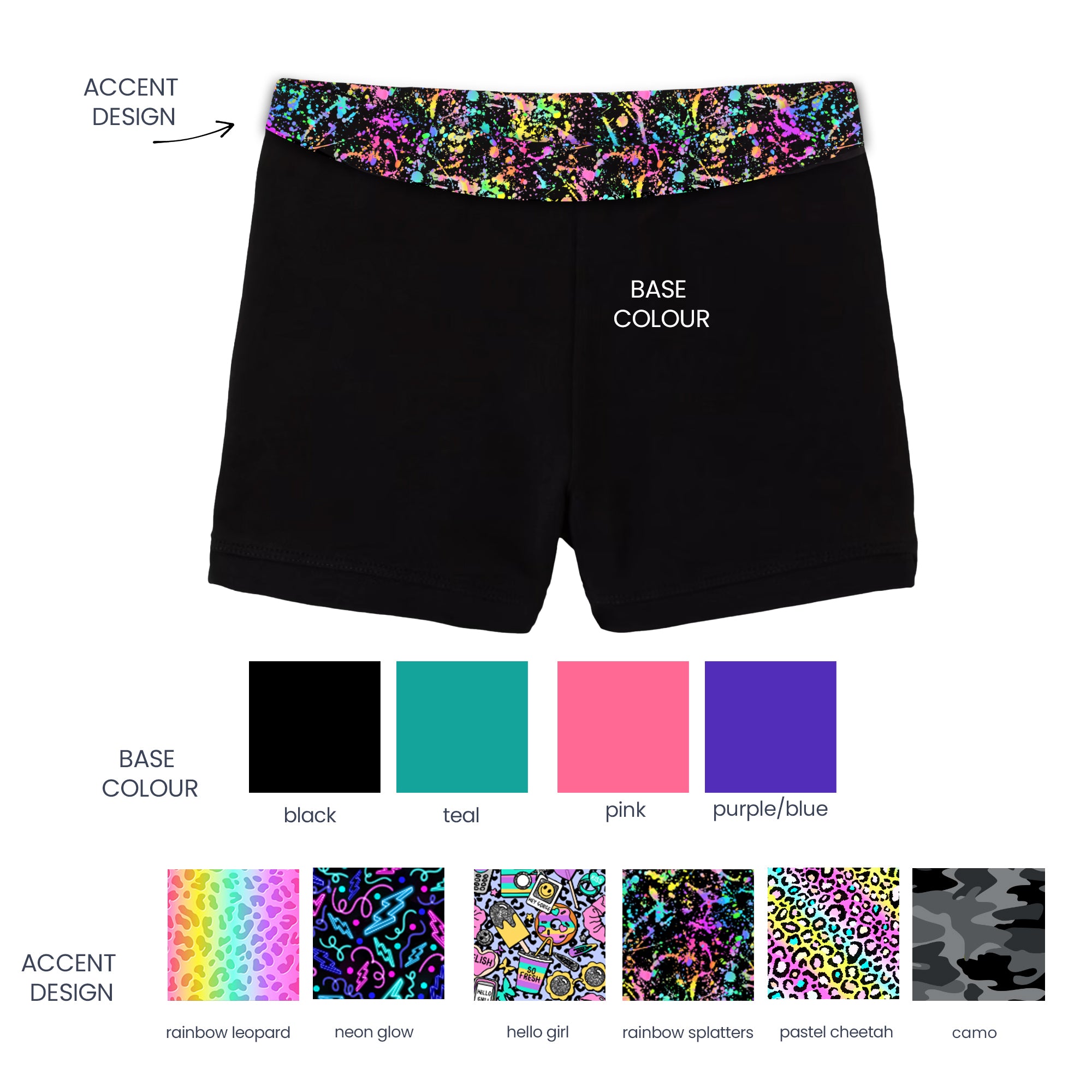 Practice Wear - Designer Crop Shorty Shorts